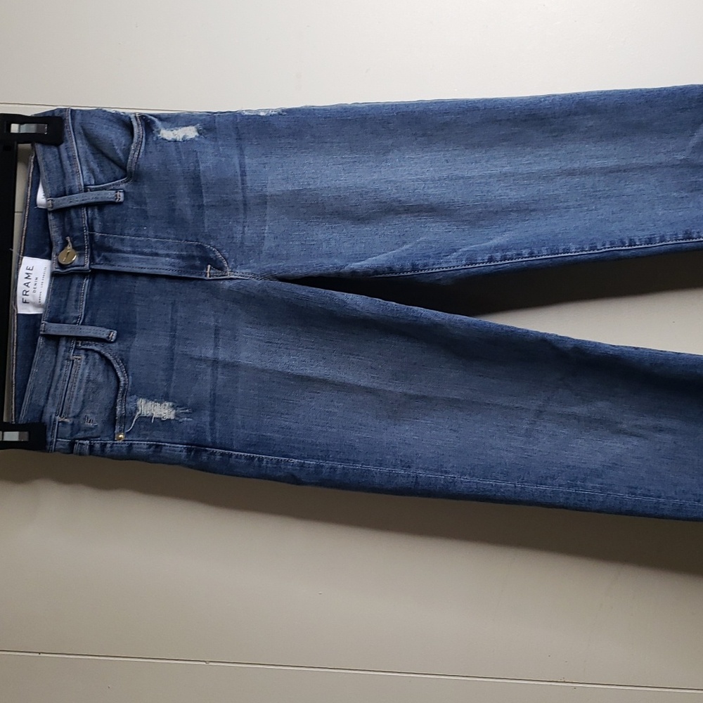Frame Denim le high straight frey cuffs Denim - Picture 4 of 7